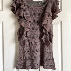 Knitted & Knotted fancy hobo crochet tank top